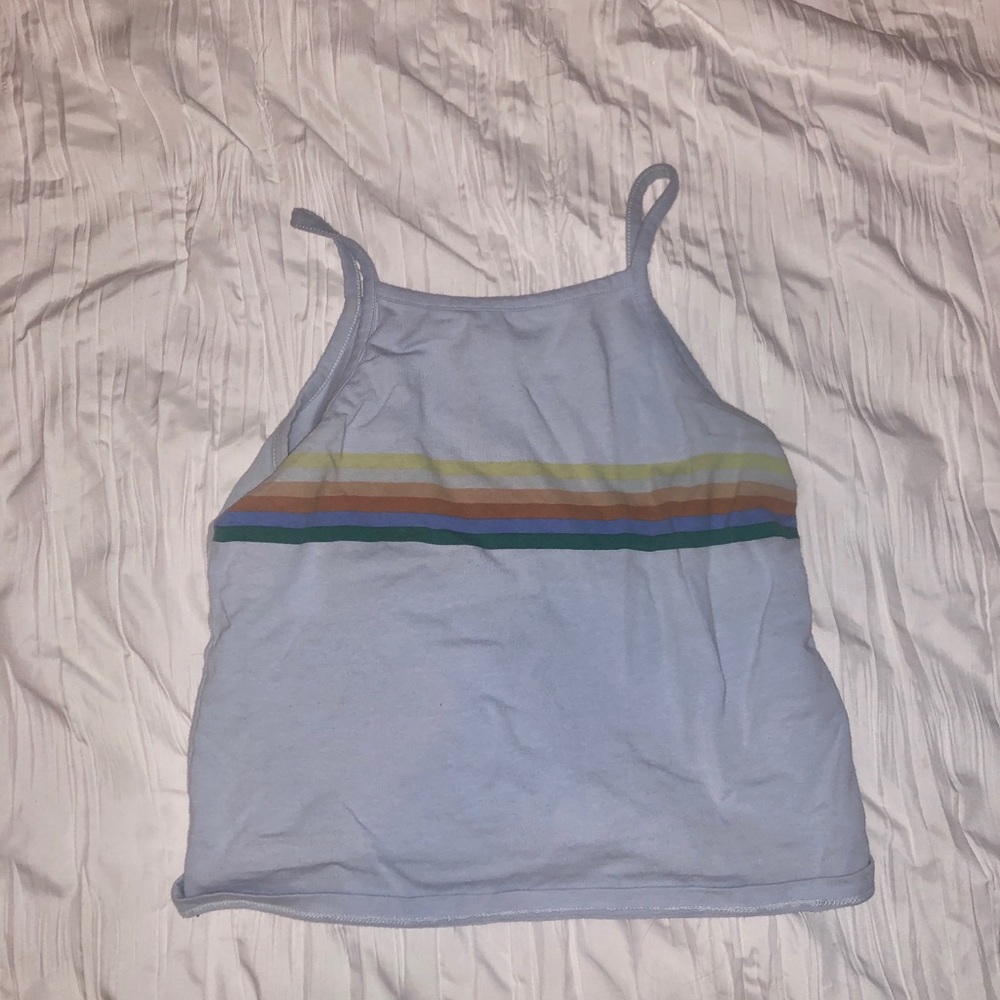 blue with stripes tank top
